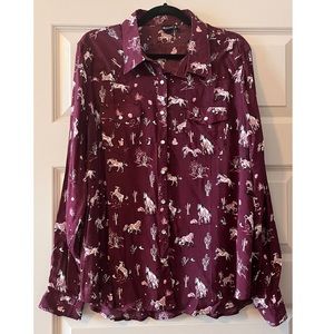 Horse Print Western Shirt